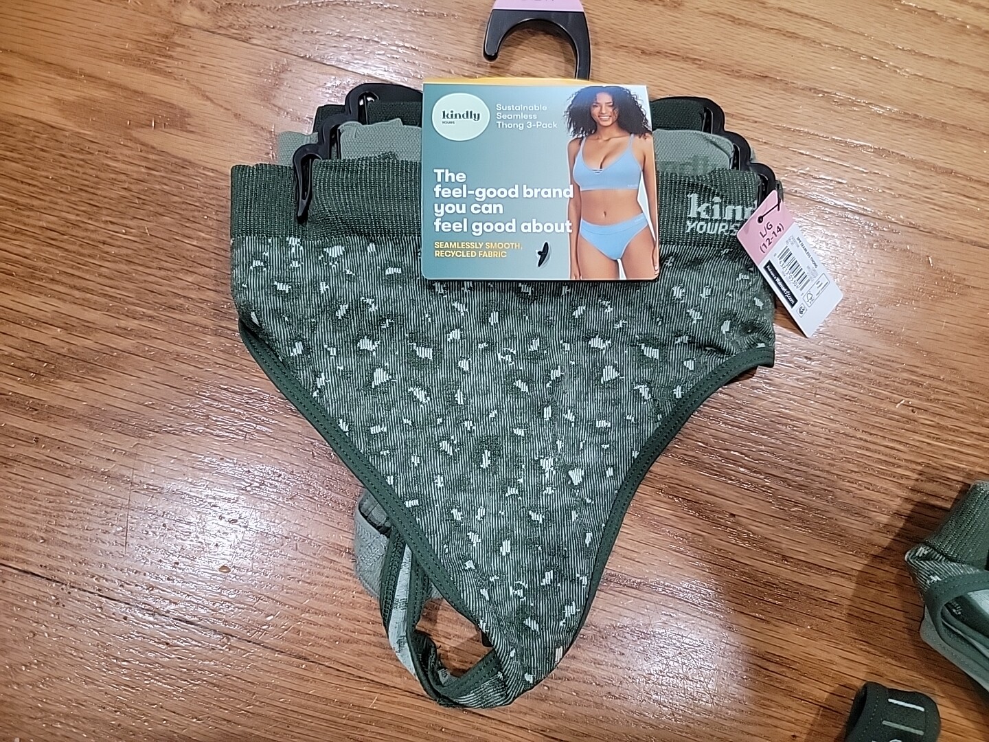 Kindly Yours Green Animal Print Seamless Thong Panties 3Pk XS S M L XL 2XL 3XL