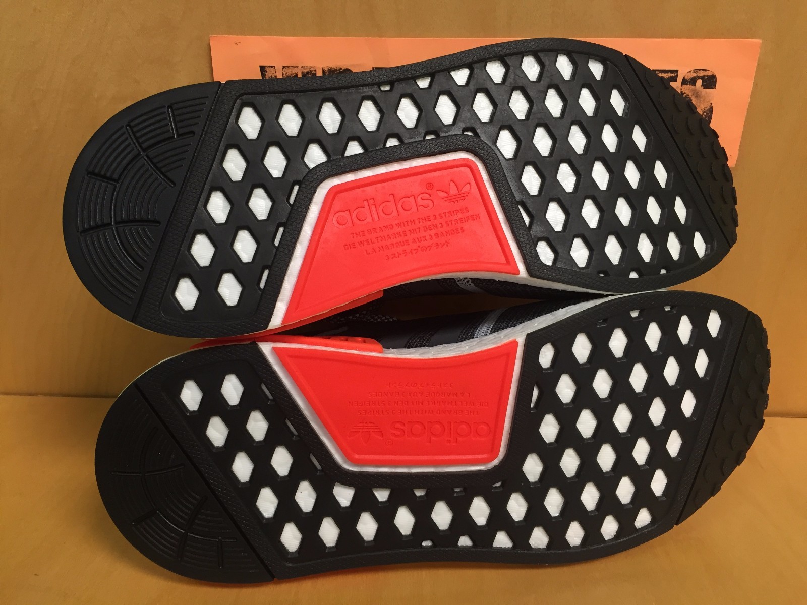 Adidas NMD R1 Runner Charcoal Grey Orange 3M Mesh Nomad S31510