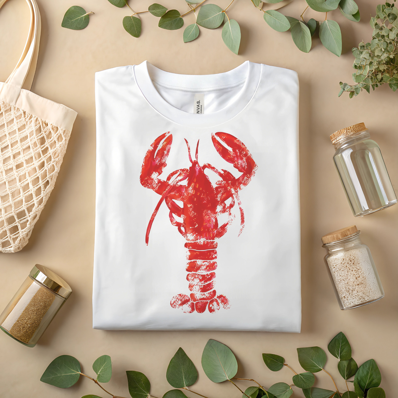 Red Lobster Graphic T-Shirt Coastal Nautical Beachwear Summer Ocean Seafood A82