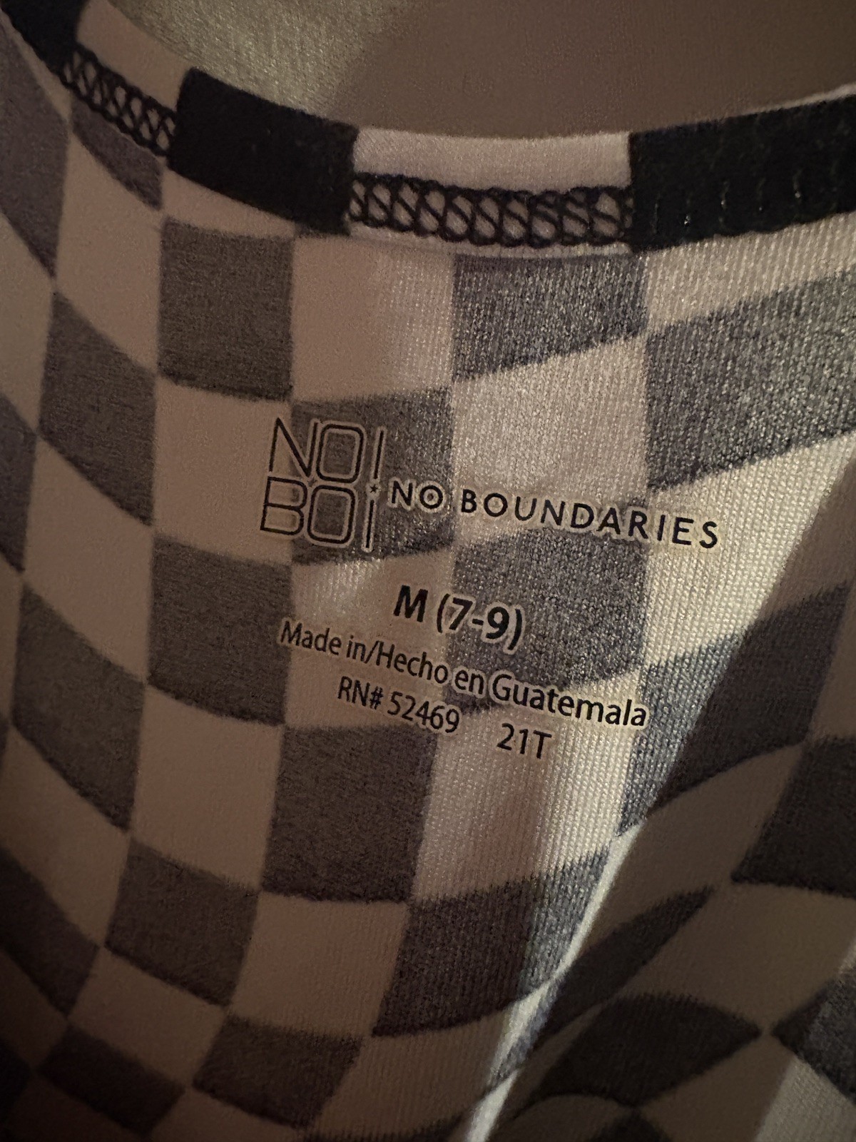 New No Boundaries Tank Junior Size M Black and White Geometric