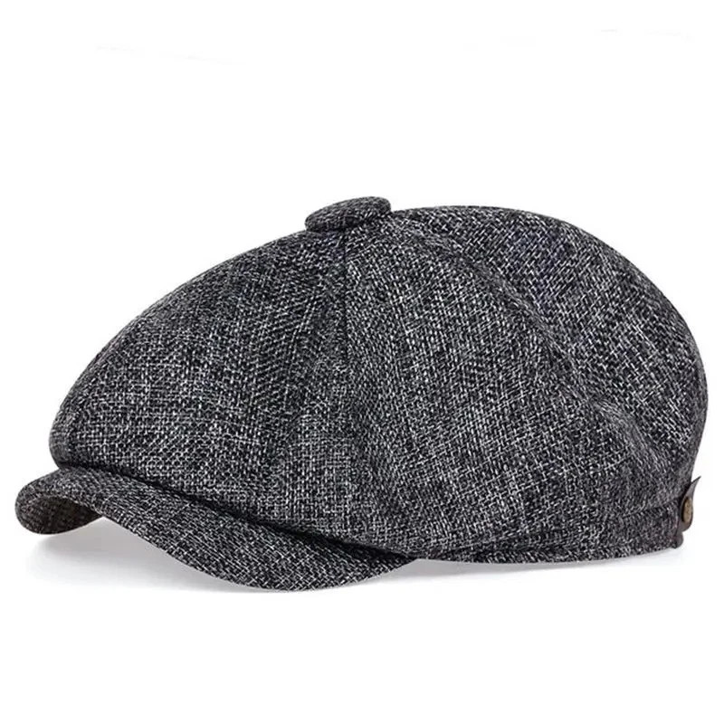 Vintage Newsboy Cap Gatsby Hat Classic 8 Panel Flat Ivy Cabbie Driver Cap