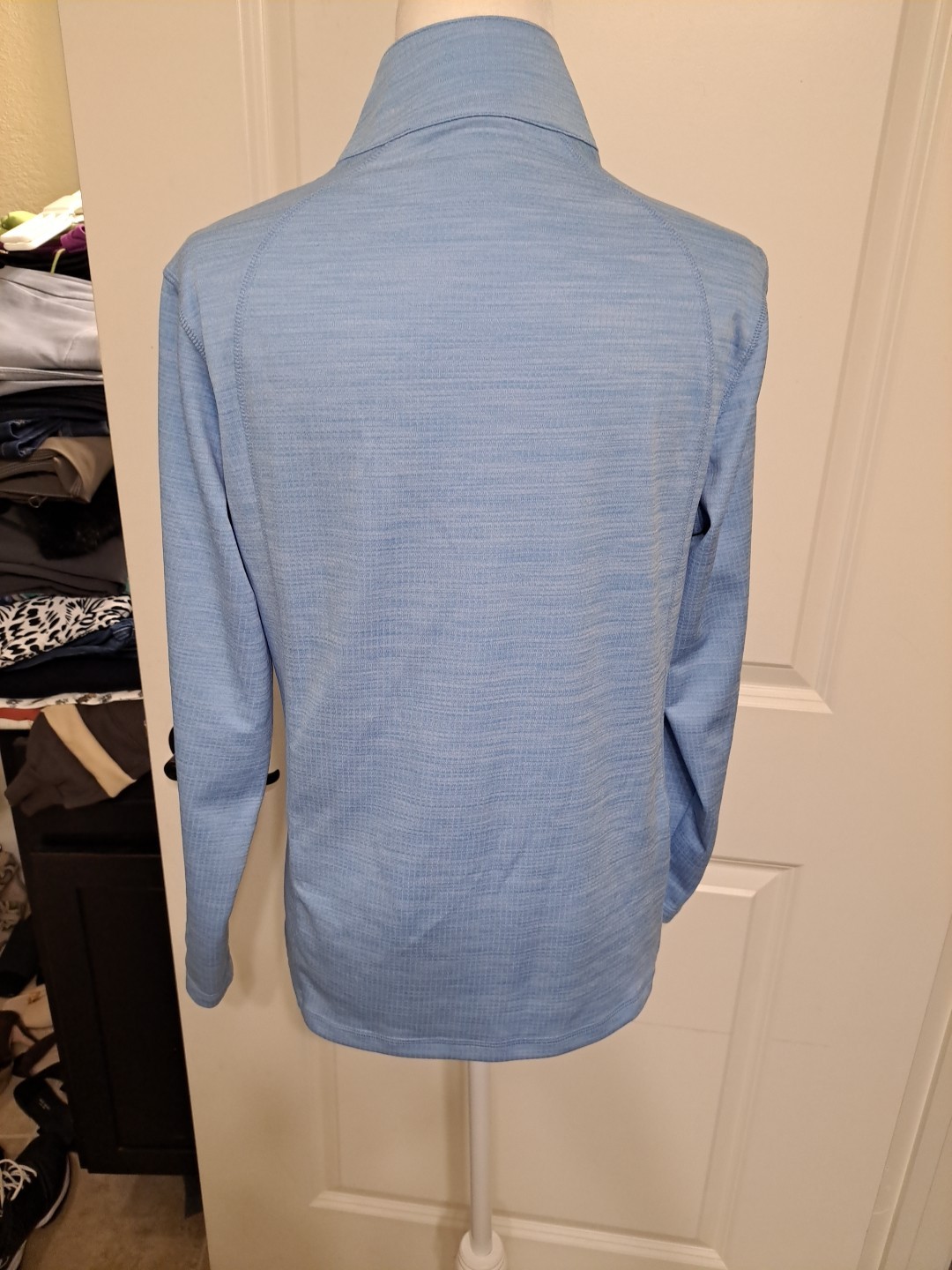 Ibkul Space Dye Mini Grid Knit Pullover SPF 50 Blue Size L EUC Returns Accepted