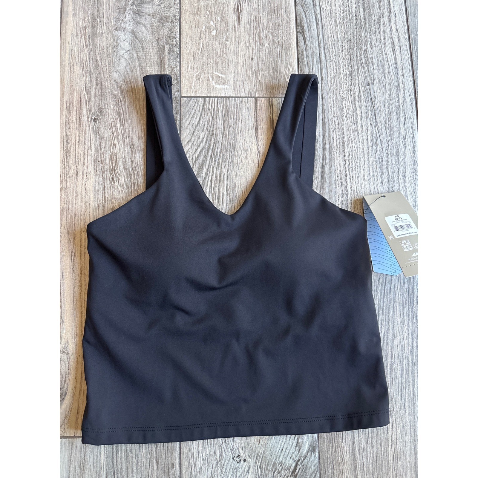 Avia Tennis Bra Tank Women XS Black NWT Built-in Bra Removable Cups AV17HQ260407