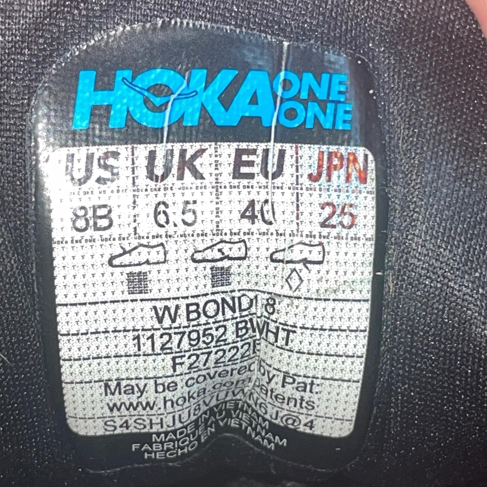 Hoka One One Bondi 8 Womens 8 B Shoes Black White Running Walking 1127952 BWHT