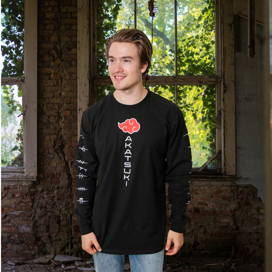 Naruto Shippuden Akatsuki Anti Village Symbols Cloud Anime Adult Unisex Long Sle