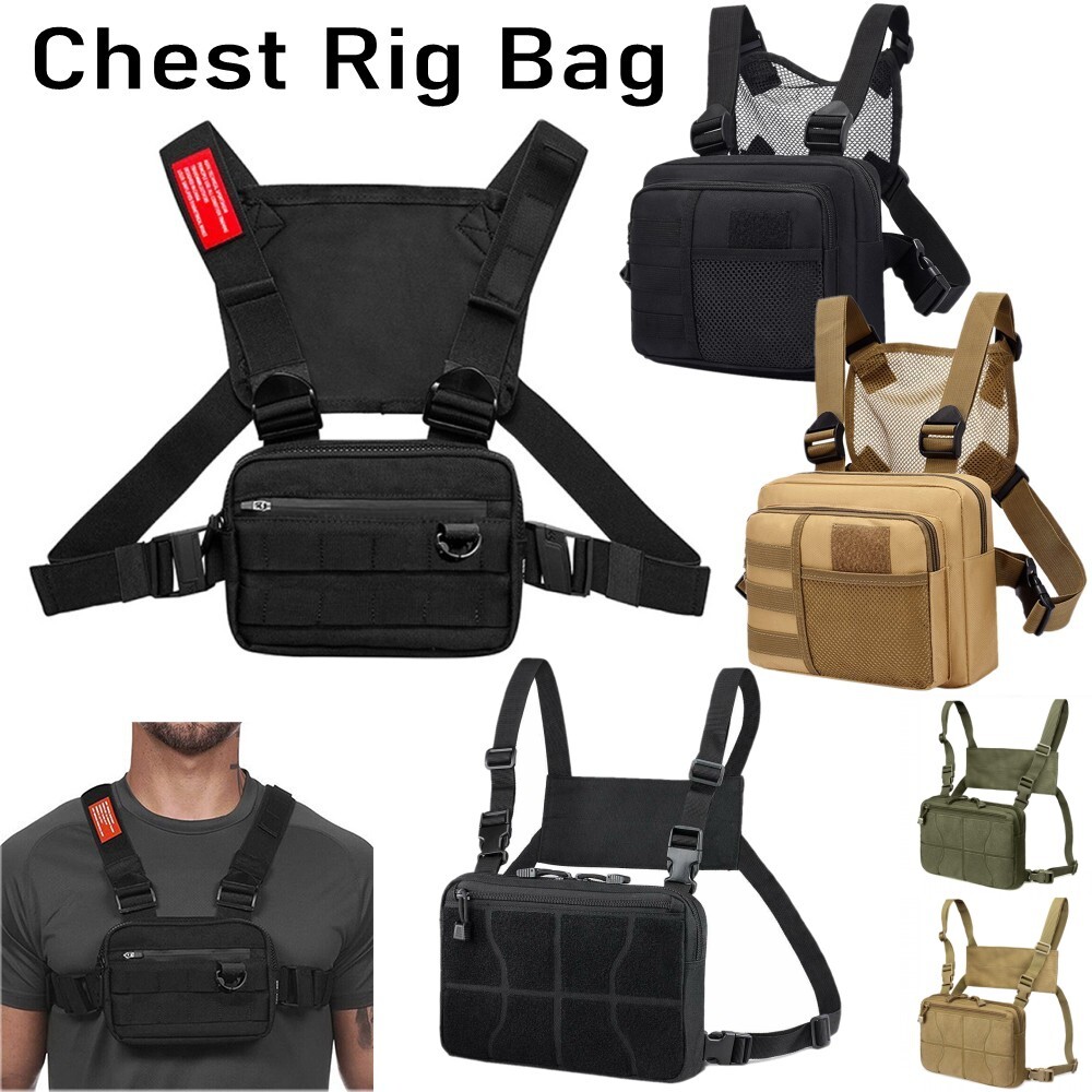 Tactical Combat Chest Rig Bag Vest Bags Front Pouch Recon Concealed Carry Pouch