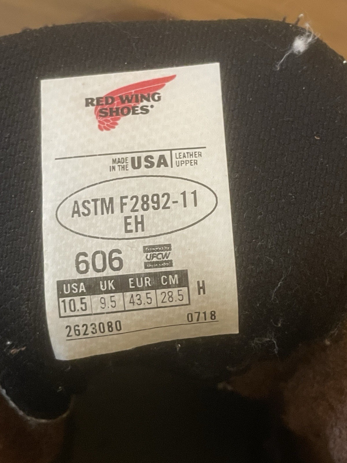 Red Wing Boots 2406 Men’s 10.5 With The Tuff Toe Coating Last Pic Is a Ad