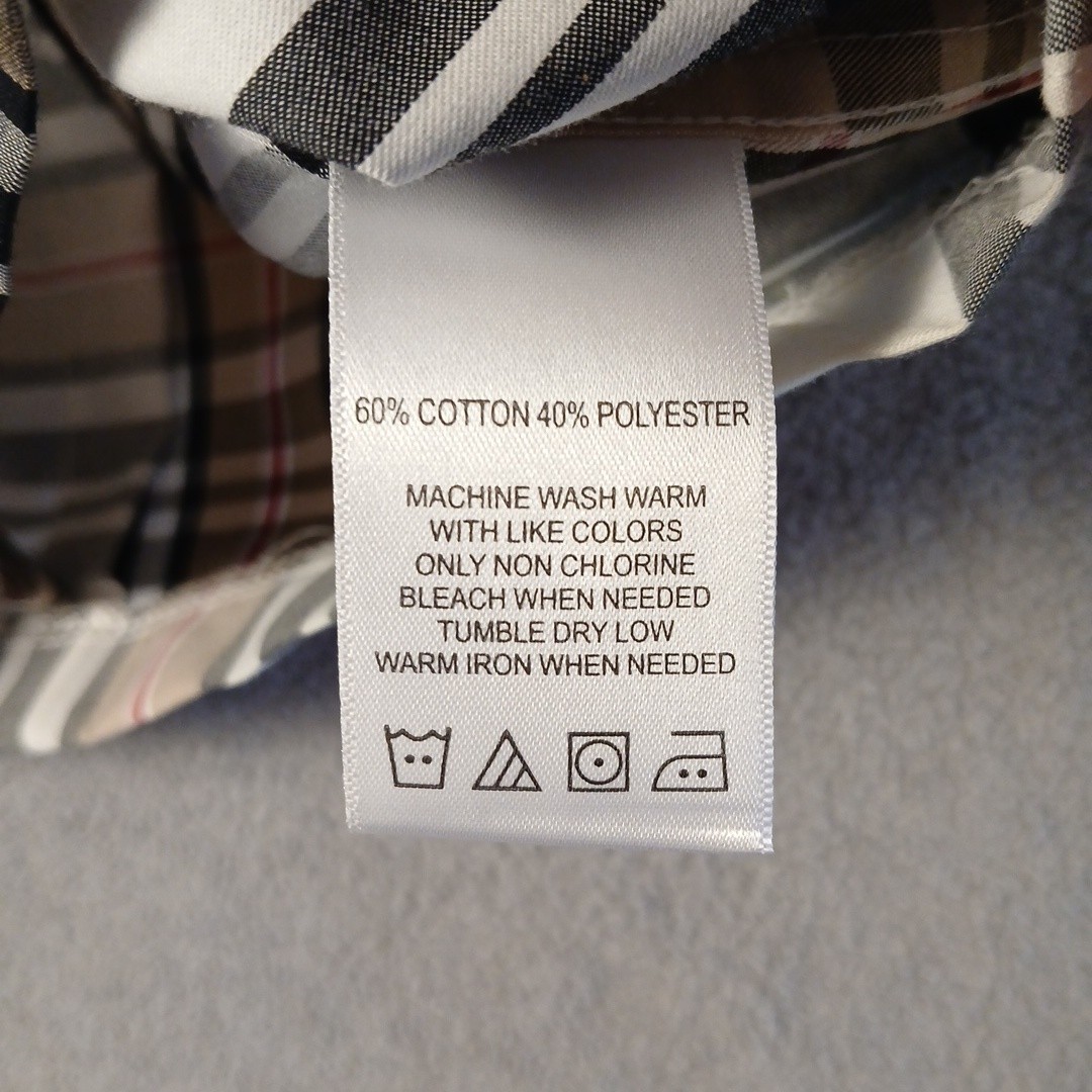 Foxcroft NYC Womens Size 8 Wrinkle Free Plaid Button Front Shirt Beige White…