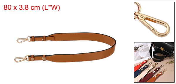 Leather Purse Strap Replacement Crossbody Adjustable Bag Strap Brown/Gold