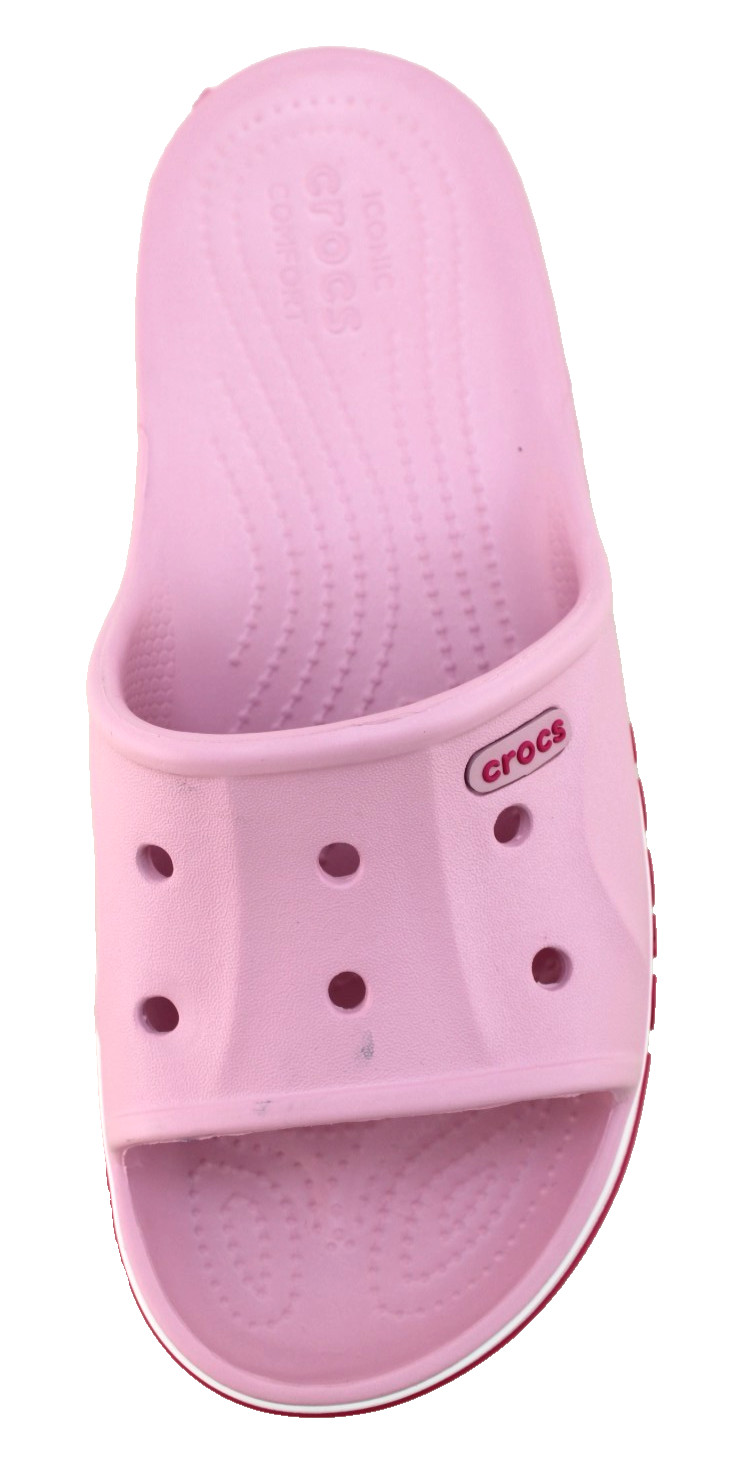 New CROCS Women’s 10 Bayaband Pink with Raised Crocs Logo Unisex Slide Sandals