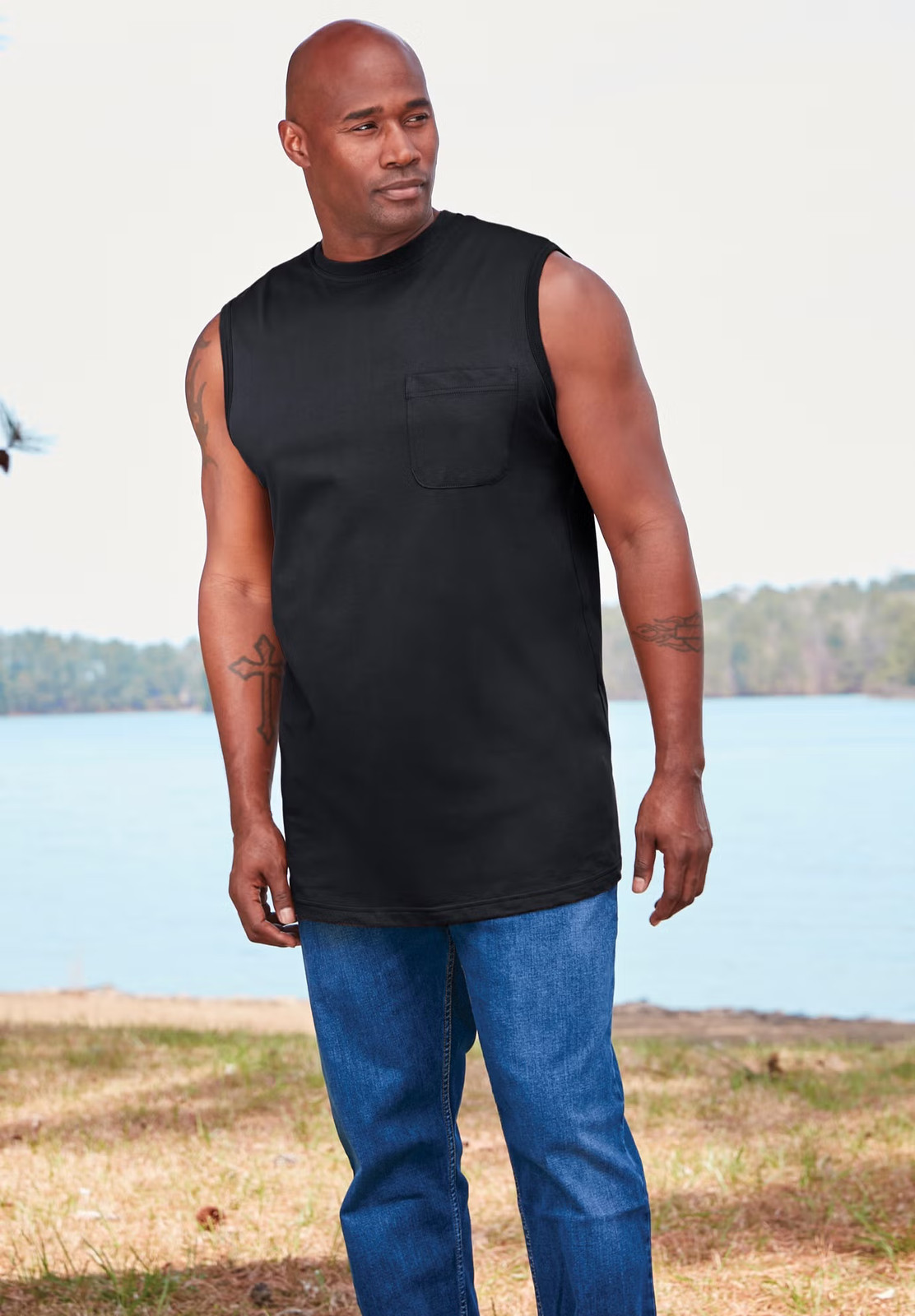 Boulder Creek by KingSize Men’s Big & Tall Heavyweight Pocket Muscle Tee