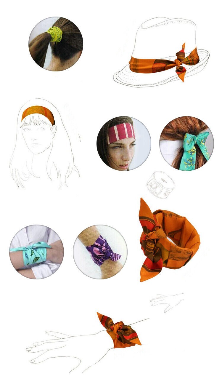 Scarf Ribbon Bag Handle Wrap Silk-Like Twill Satin Neck Hair Accessories