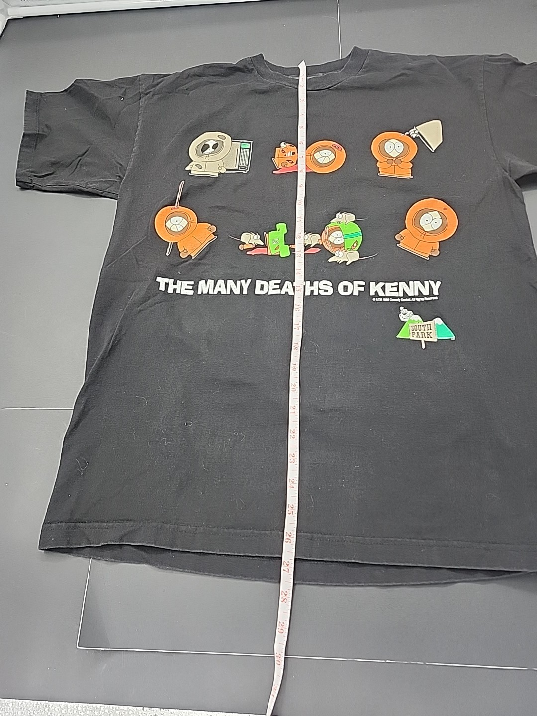 Vintage 1998 South Park “The Many Deaths of Kenny” T-Shirt Size L Logotel NWOT