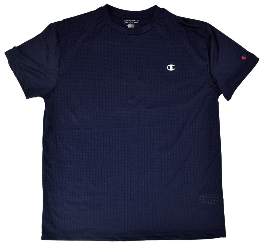 Champion Authentic Activewear Mens Navy Breathable Mesh Shirt New L