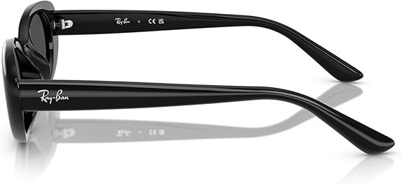 NEW RAY-BAN 4441D LOW BRIDGE FIT OVAL SUNGLASSESSUNGLASSES BLACK/DARK GRAY 53MM