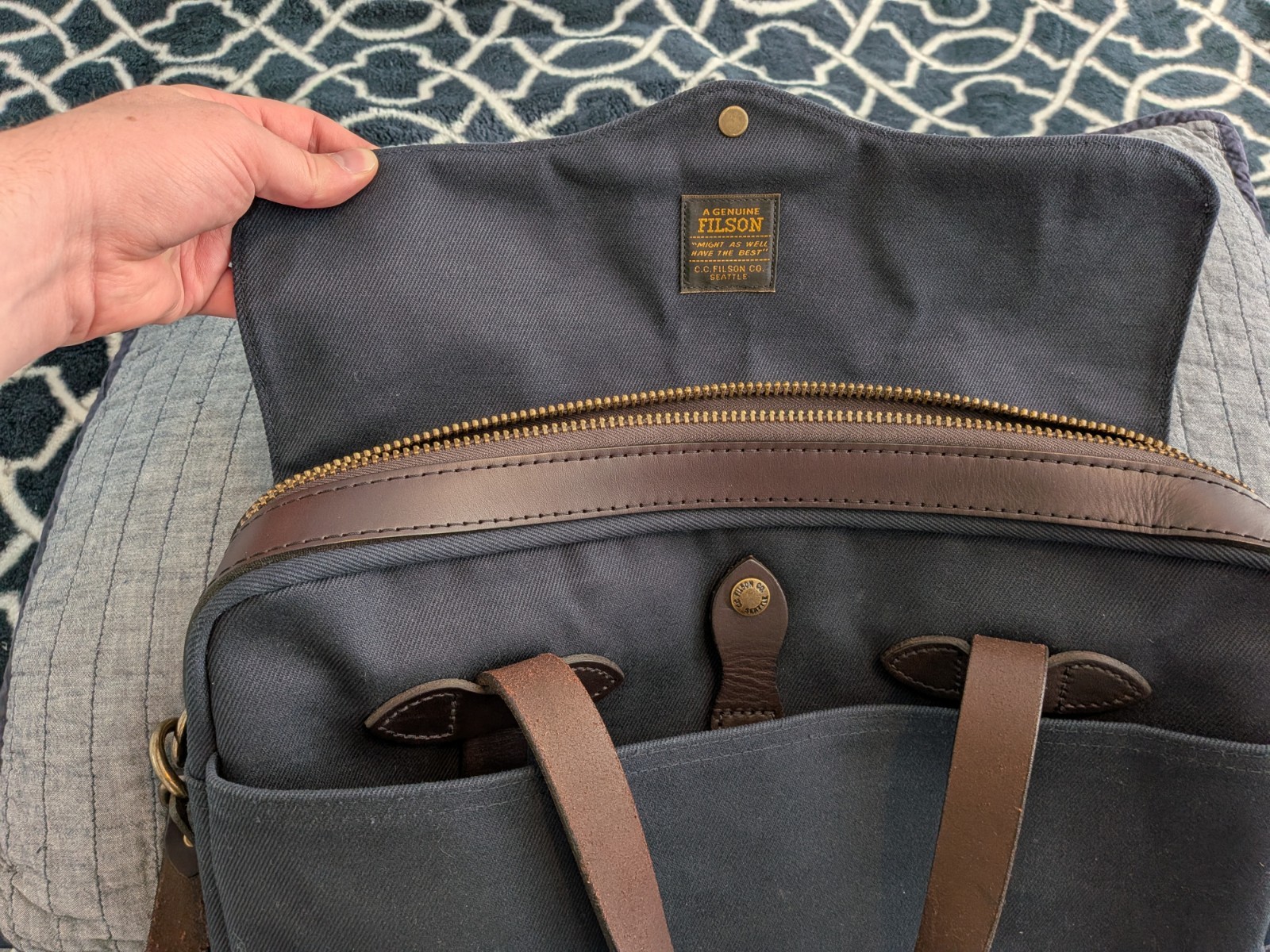 Filson Original Briefcase Rugged Twill – Navy – See description
