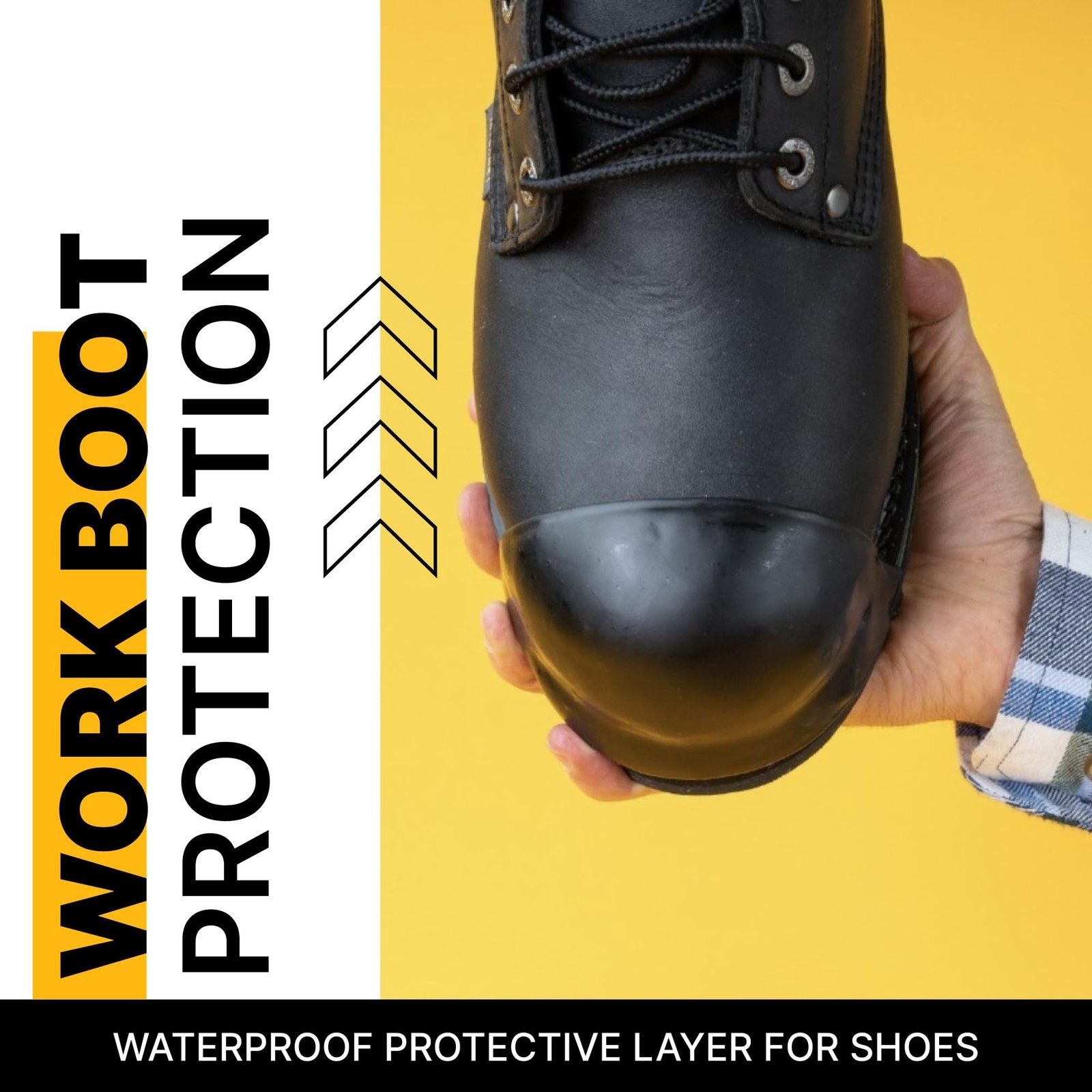 Work Boot Toe Protector, Liquid Boot Guard, Black Adhesive Shoe Crease Protec…