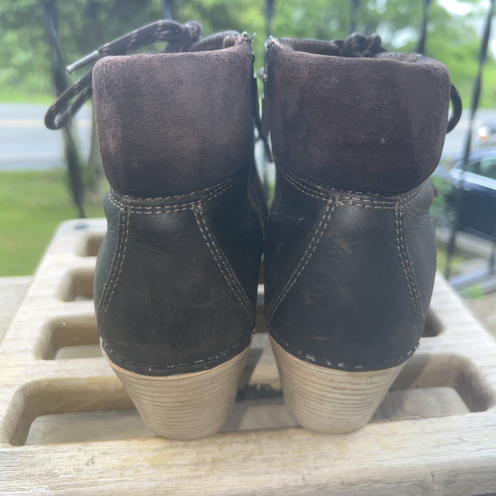 Dansko “Mikayla” Dk Brown Oiled Leather Heeled Boots Eu Size 38, USA 7