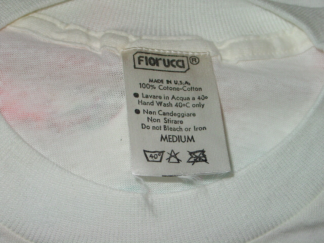 FIORUCCI 1980’s VINTAGE ANGELS SHIRT -White, NEW OLD STOCK SIZE MEDIUM