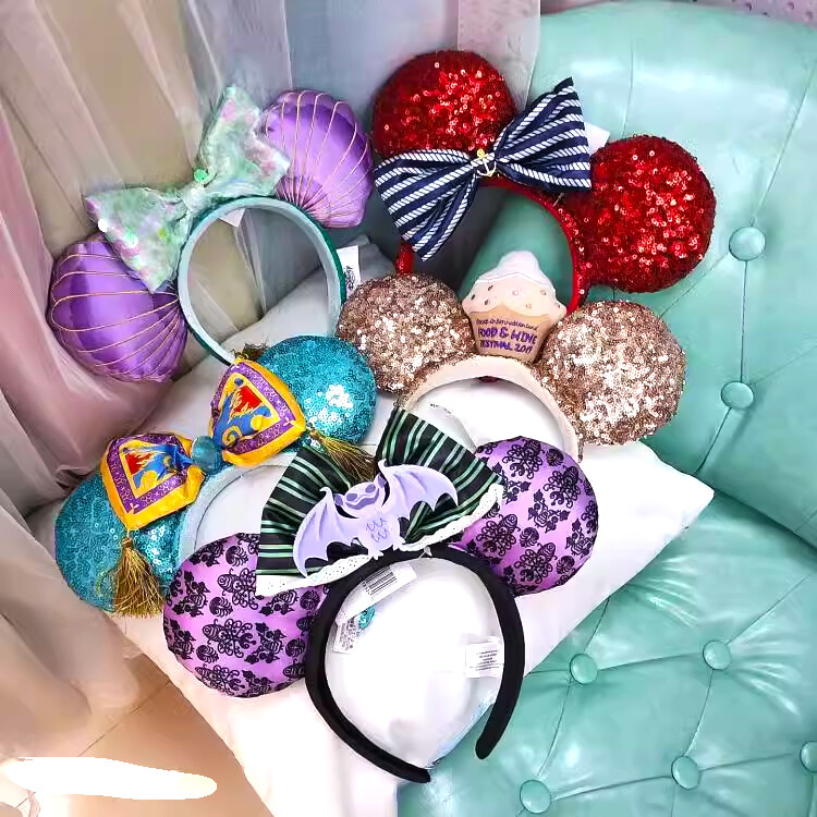 Disney-Parks Mickey Magical Bow Minnie Mouse Ears Bow Sequins Headband