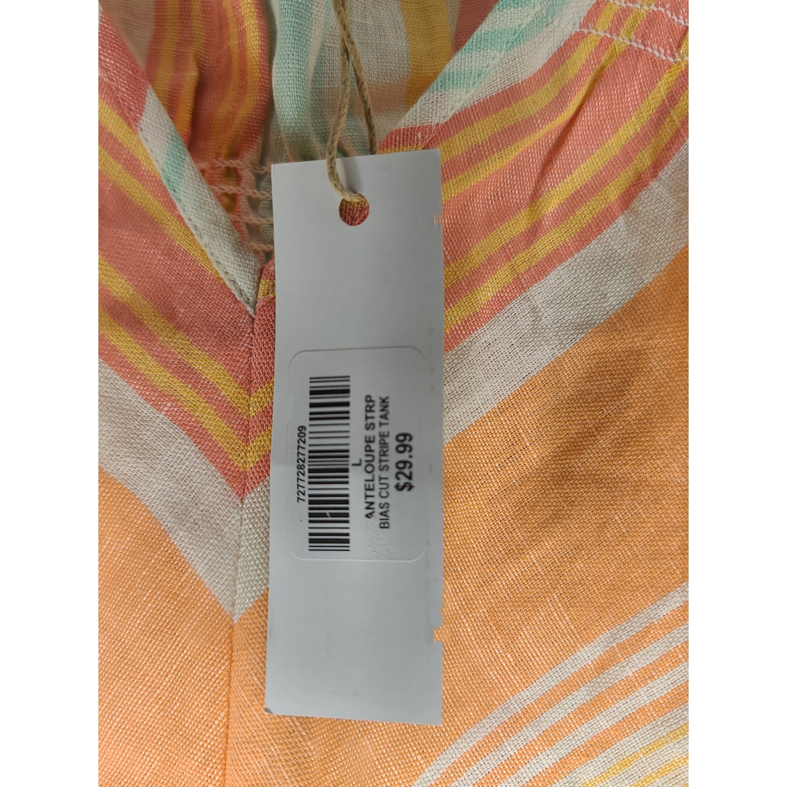 NWT Natural Reflections orange linen blend tank top – large