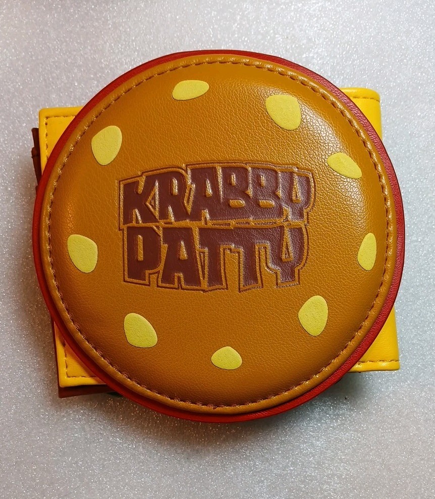 SpongeBob SquarePants Inspired Krabby Patty,bifold Wallet Unisex 4″×4″Free Ship