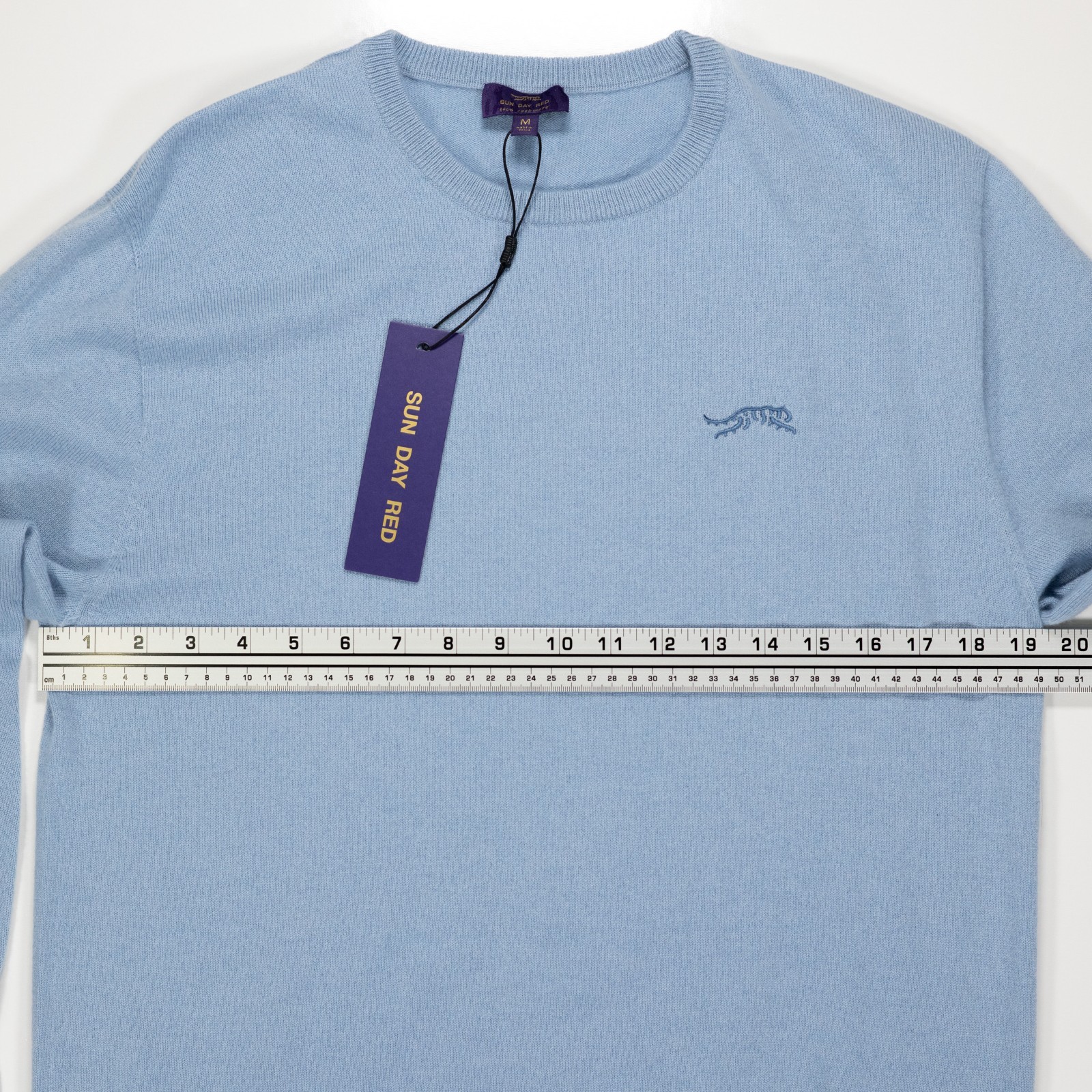 Sun Day Red 3D Tour Icon Cashmere Crew Sweater M Coast Blue NWT