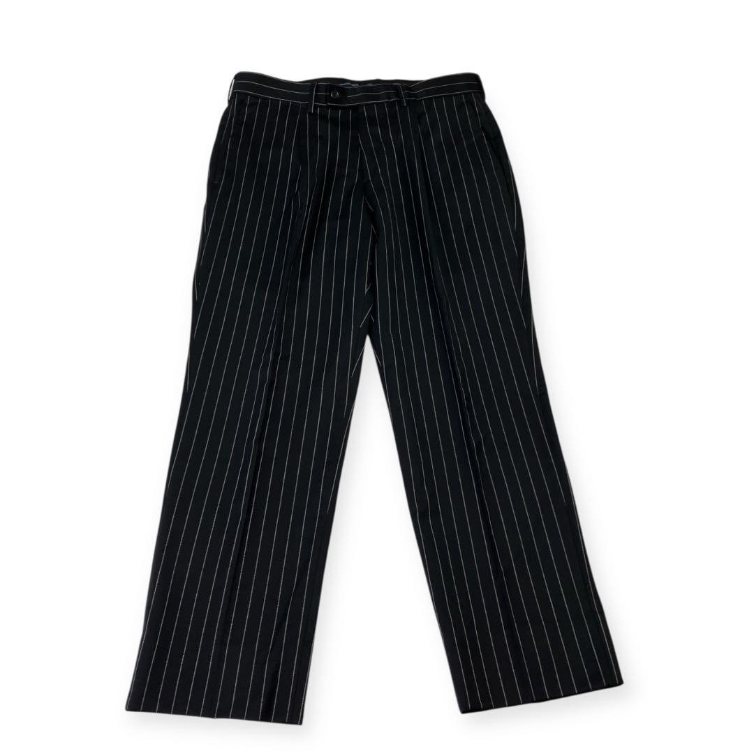 Versace Collection Mens Wool Stretch Suit Black Stripe IT 48 R 28U3X7 4P201003