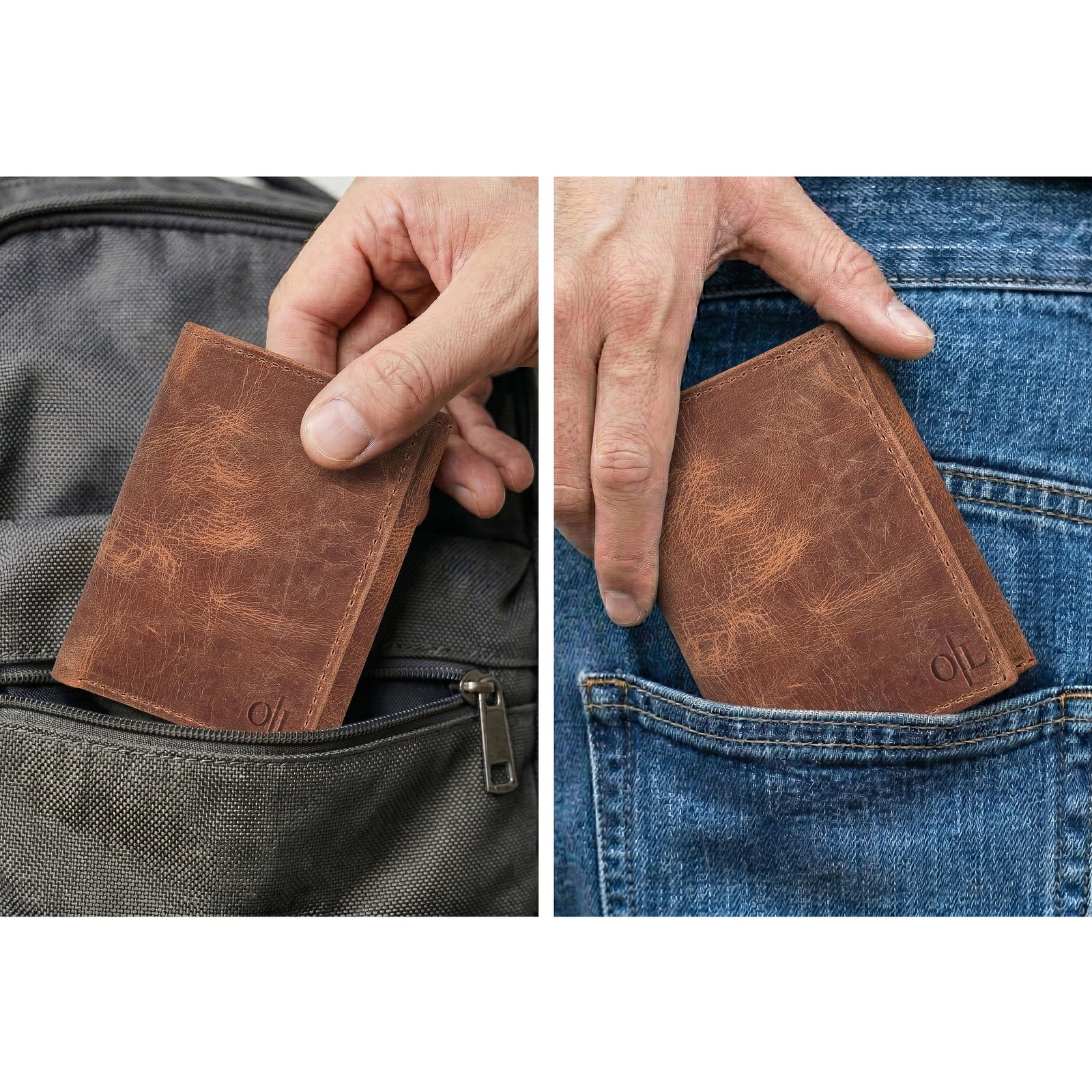 Tri fold Leather Wallet for Men with RFID | Slim Wallets for Men with 1 ID an…