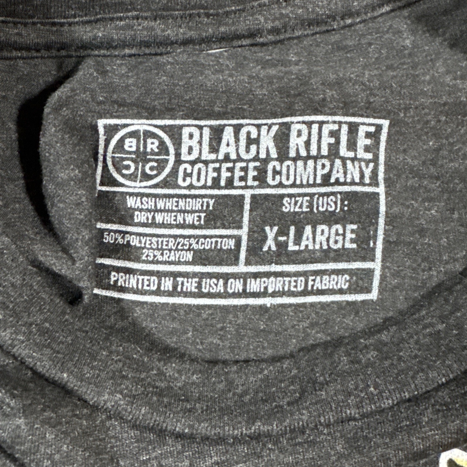 Black Rifle Coffee Mostly Peaceful T Shirt Mens Size XL Black New