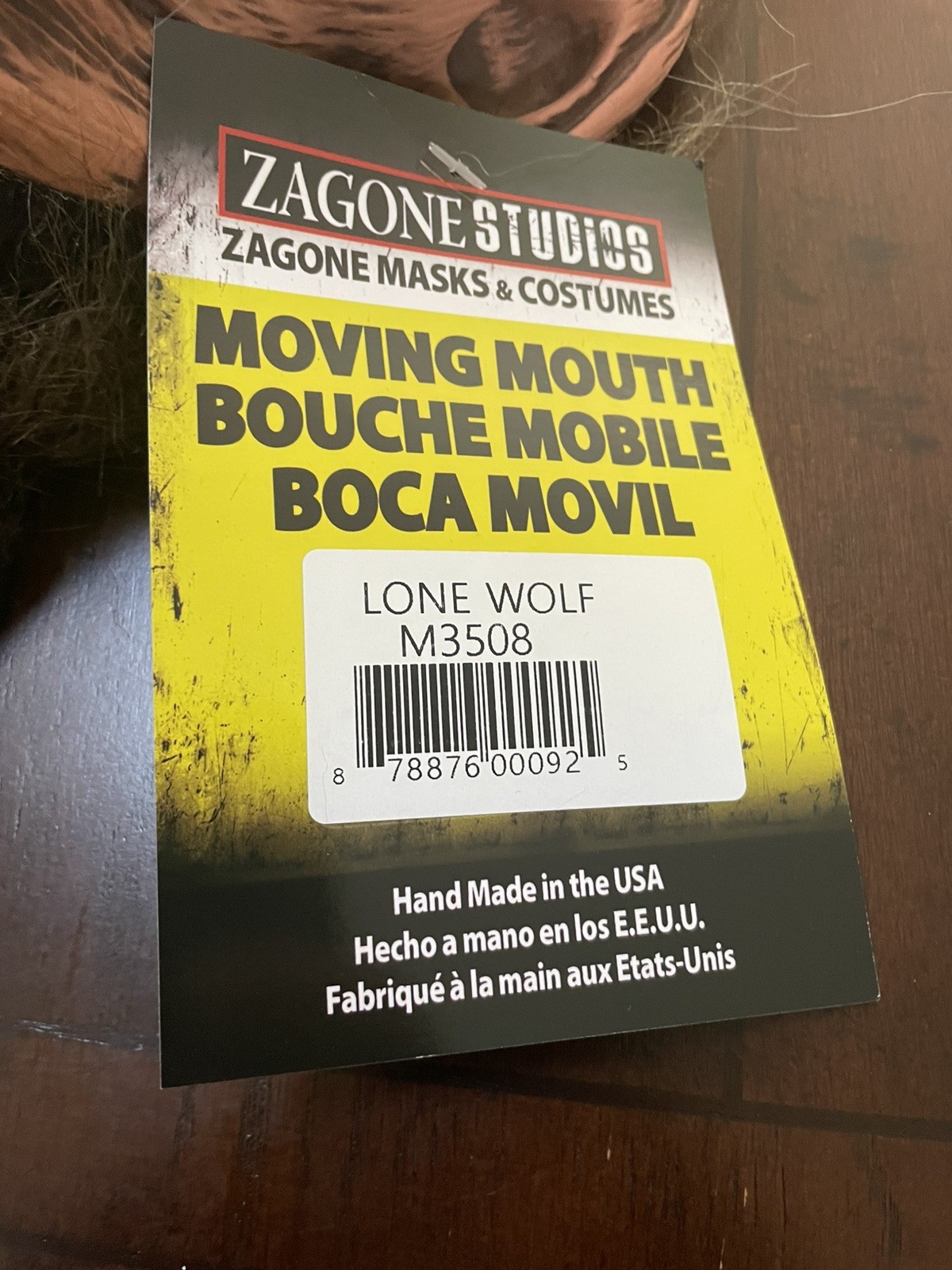 Adult Zagone Studios Hand Made “Lone Wolf” Halloween Moving Mouth Mask M3508