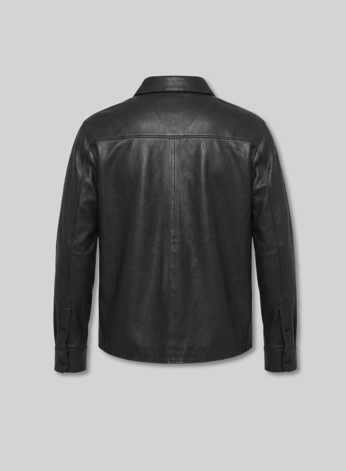 Mens Dark Black Suede Leather Shirt Jacket Casual Shacket Slim Fit Overshirt New