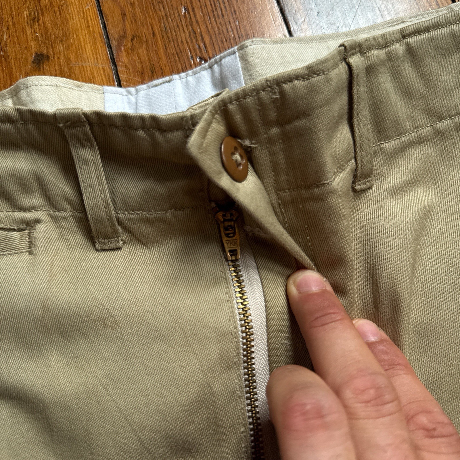 Vintage 50’s US Military Button Fly Khaki Pants Trousers Measured 35×28 Chinos