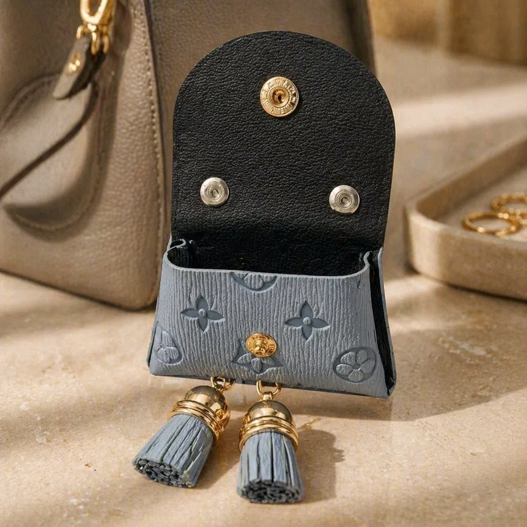 Mini Purse Key Chain Ring Bag Purse Charm Tassels Gold New Silicone & Vinyl NEW