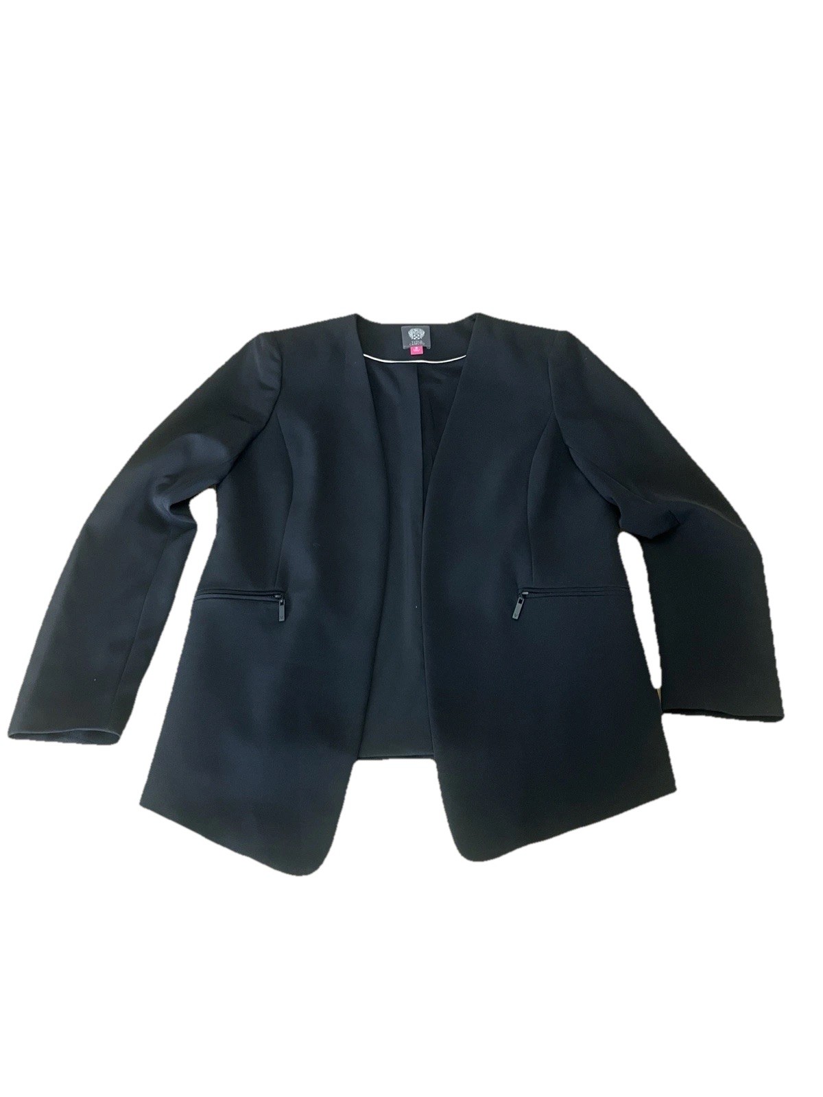 Vince Camuto Sophisticated Black Classic Blazer, Zip Pockets, All Seasons, Sz 10