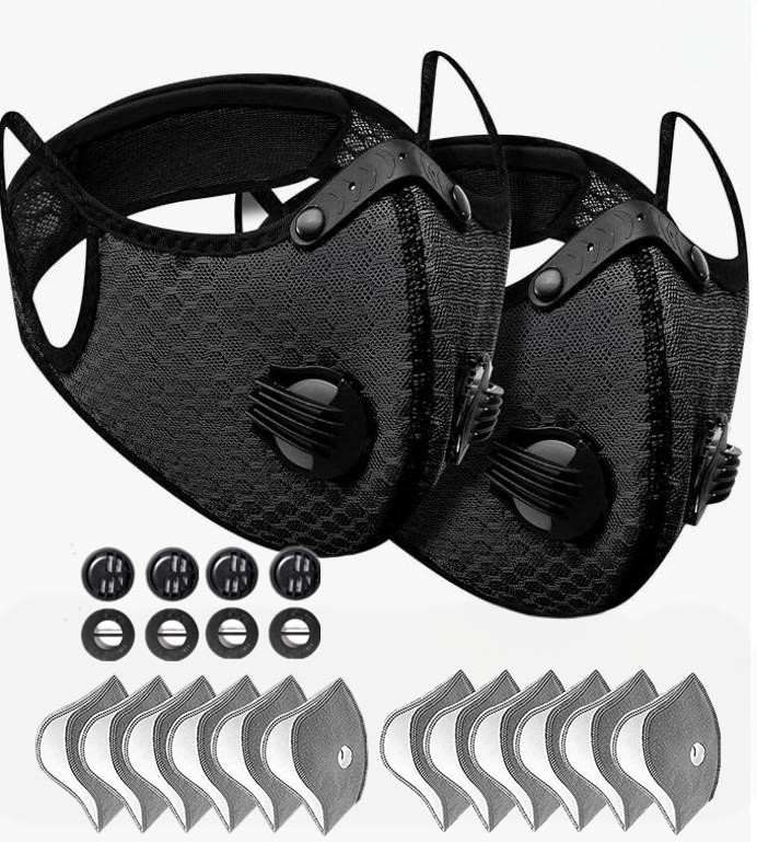 Half Face Cover Respirator Dust Mask Anti Air Pollution Reusable With Filters
