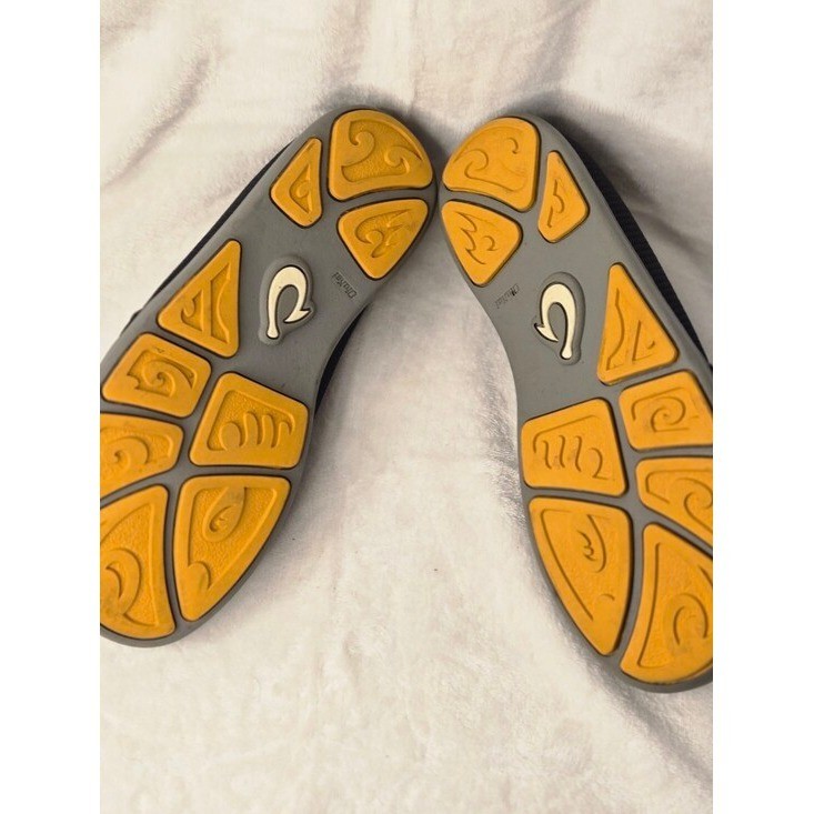 OluKai Nohea Moku Mens Charcoal Grey Orange Mesh Slip On Shoes size 8