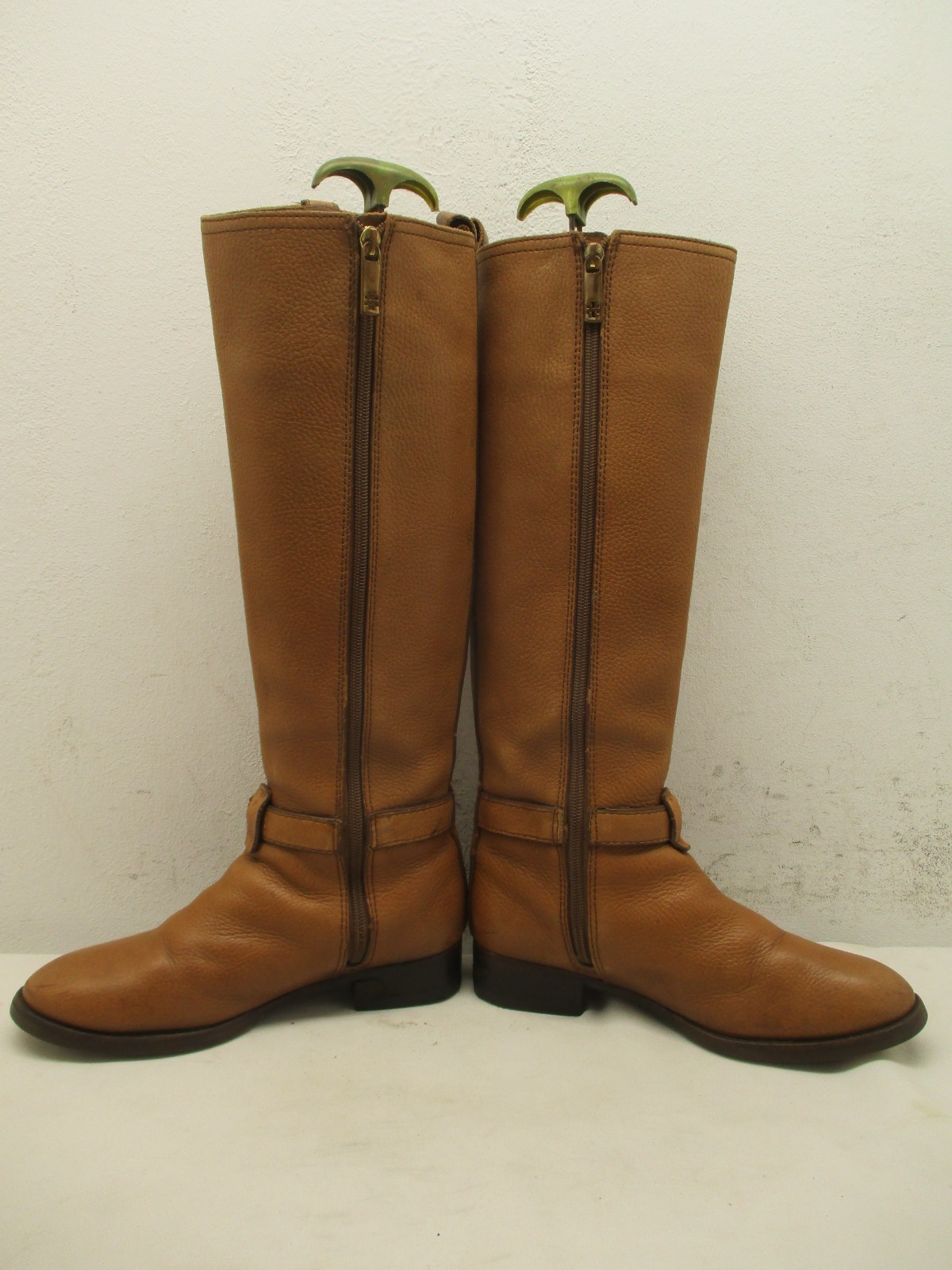 Tory Burch Brown Leather Knee High Zip Riding Boots Womens Sz 6 M style 31128372