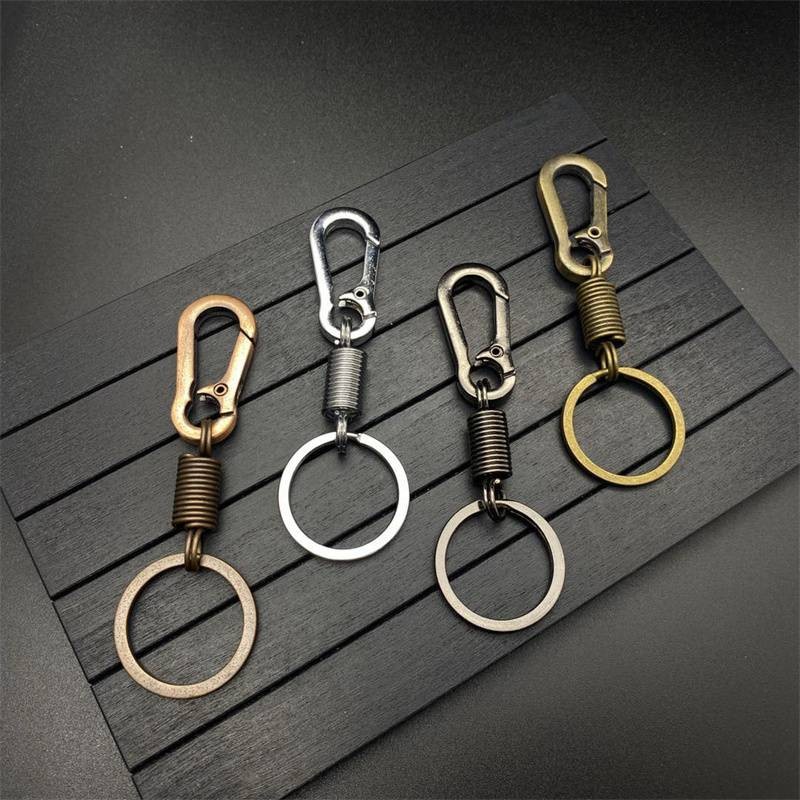 Spring Metal Car Key Ring Waist Hanging Buckle Men and Women Key Pendants