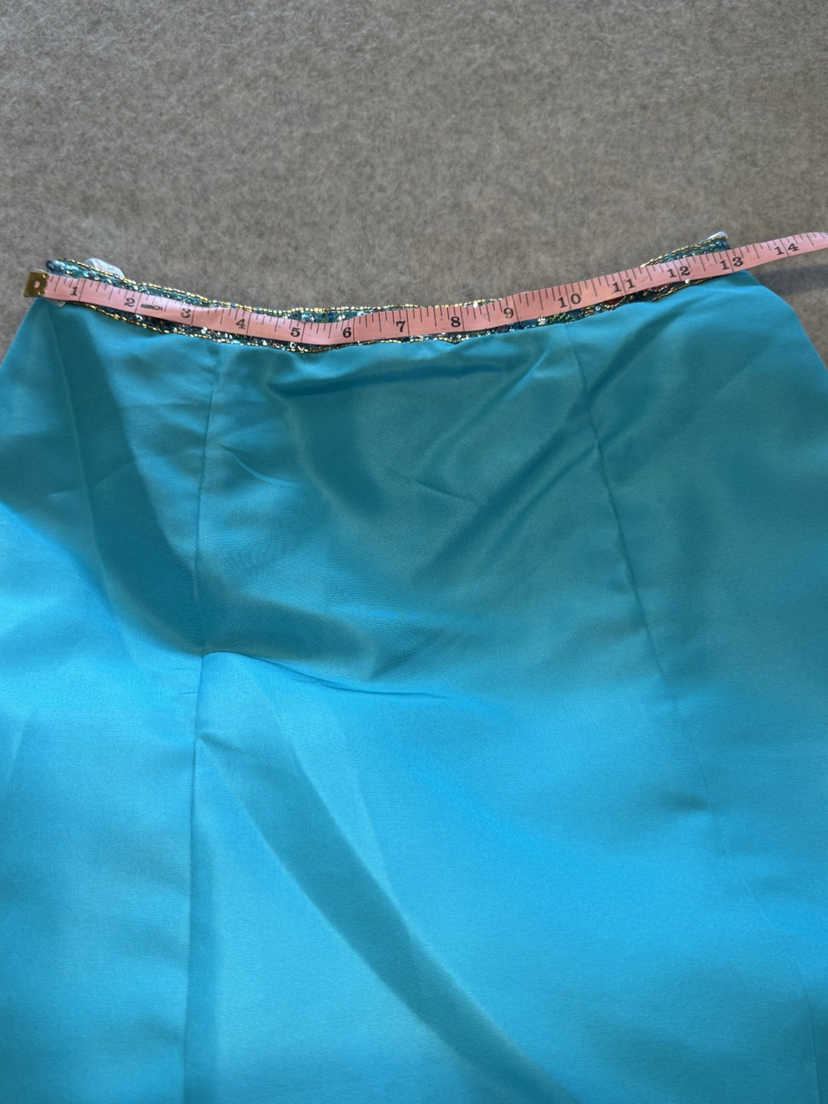 Sherri Hill Aqua Beaded Sequin Mermaid Gown V-Neck two-piece Long Formal 4