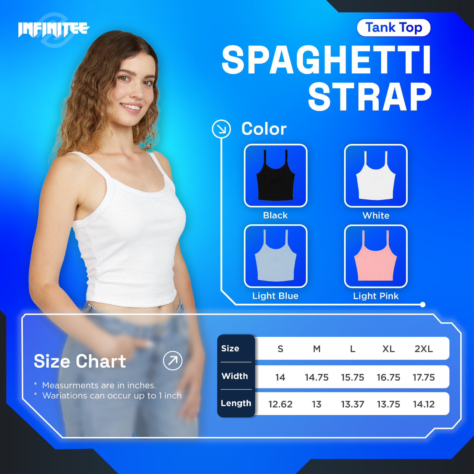 Cute Lizzie Mcguire Embroidered Spaghetti Strap Tank Top