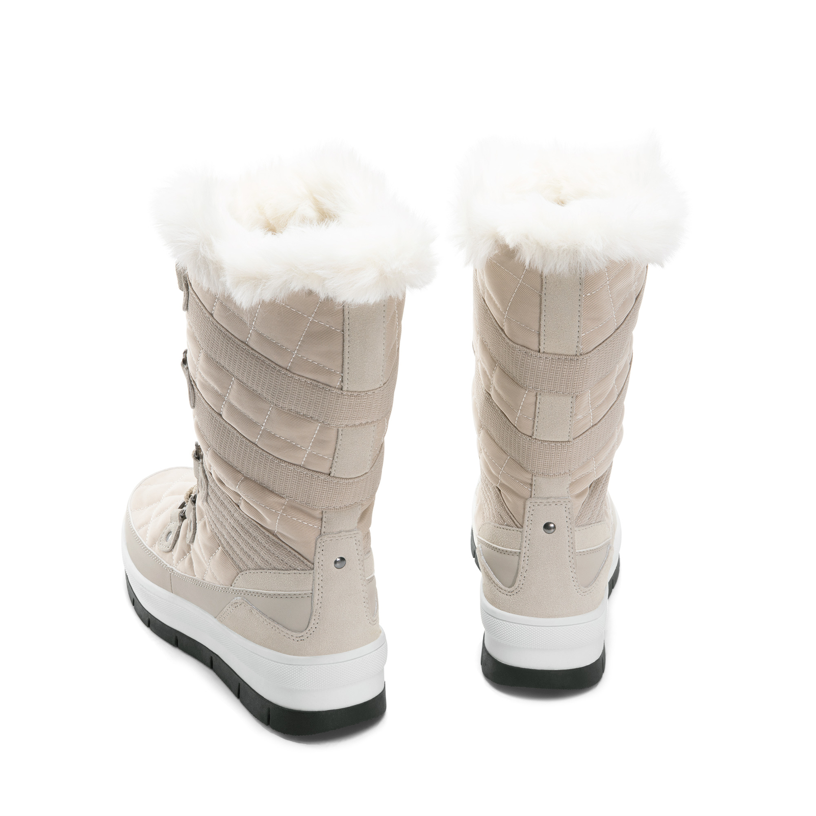 Women Snow Boots Classic Fur Lined Lace up Mid Calf Outdoor Indoor Ski Boots