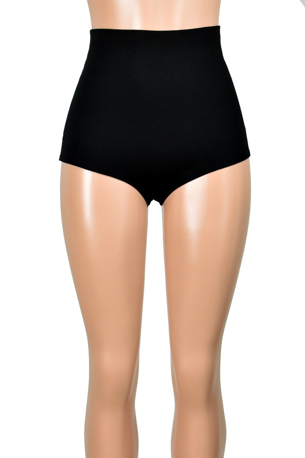 High-Waisted Black Cotton Spandex Booty Shorts XS S M L XL 2XL 3XL plus size