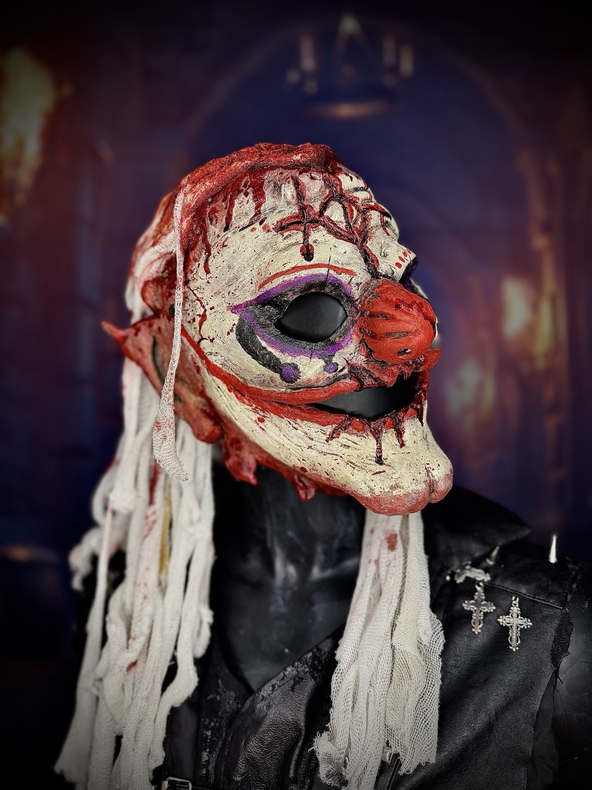 “Creep Show” Scary Clown Fear Face Fx FullheadMask by Rey Fear (Handmade/signed