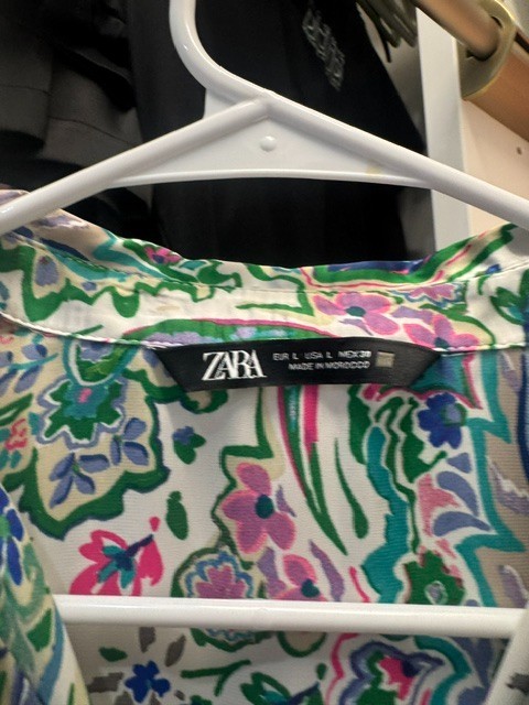 zara paisley blouse