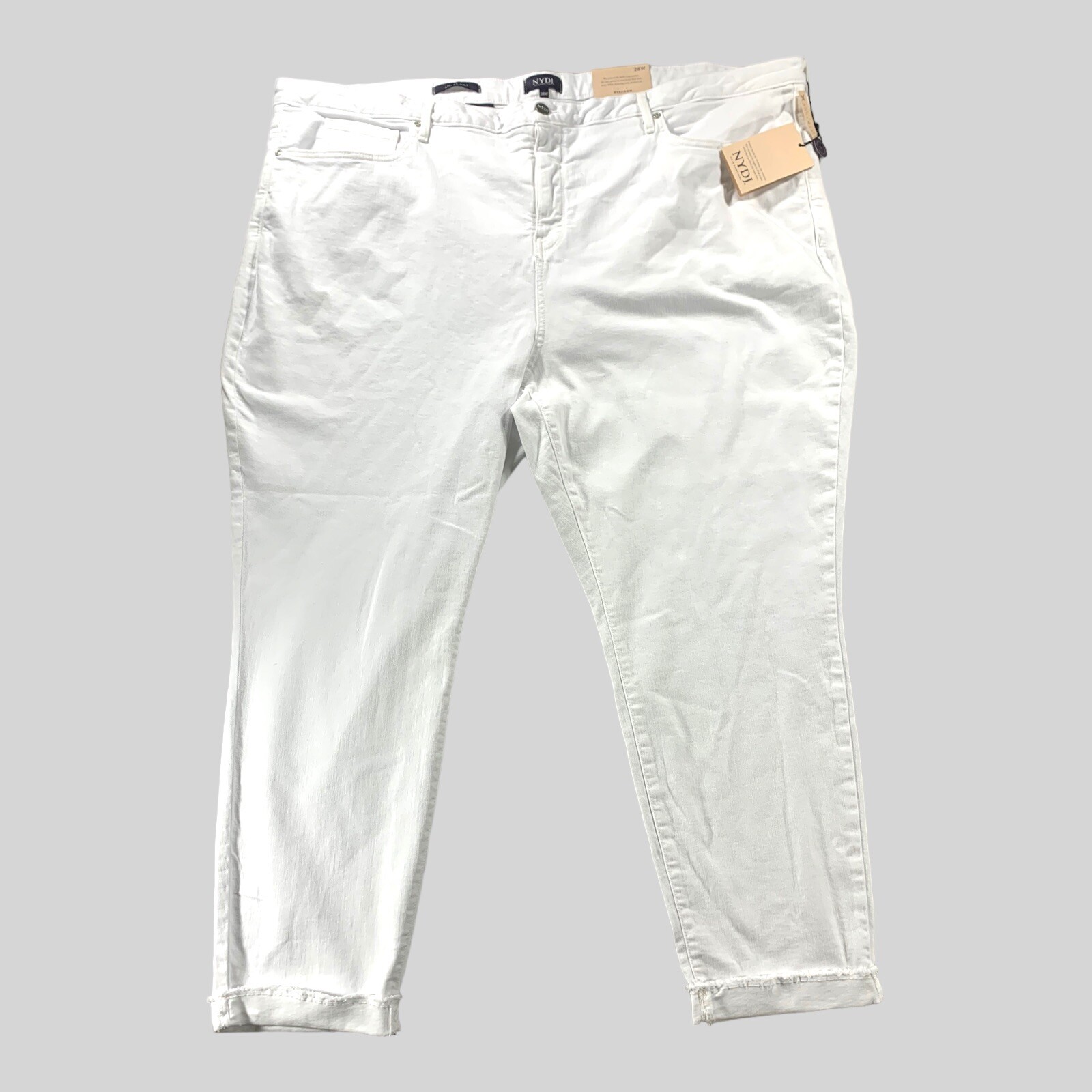 NYDJ Jeans Womens 28 (48×30) Ami Skinny Ankle Cuff Optic White NWT