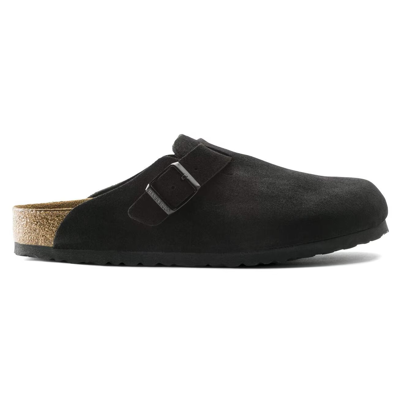 Birkenstock Boston Soft Footbed Clog Black Suede Unisex Comfort Slip-On Sandals