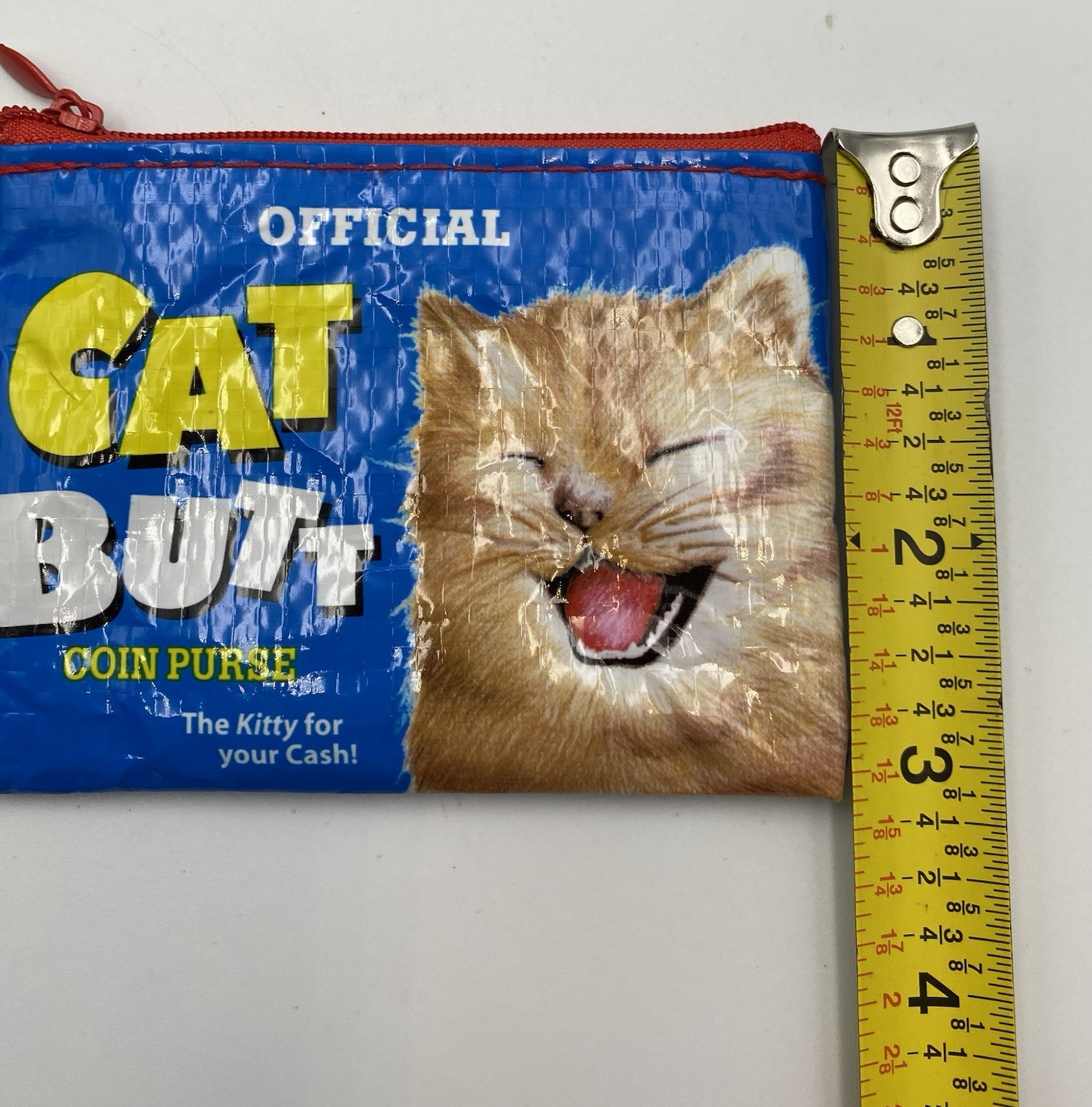 Blue Q Cat Butt Coin Pouch Recycled Eco Friendly Retro Travel Wallet Novelty