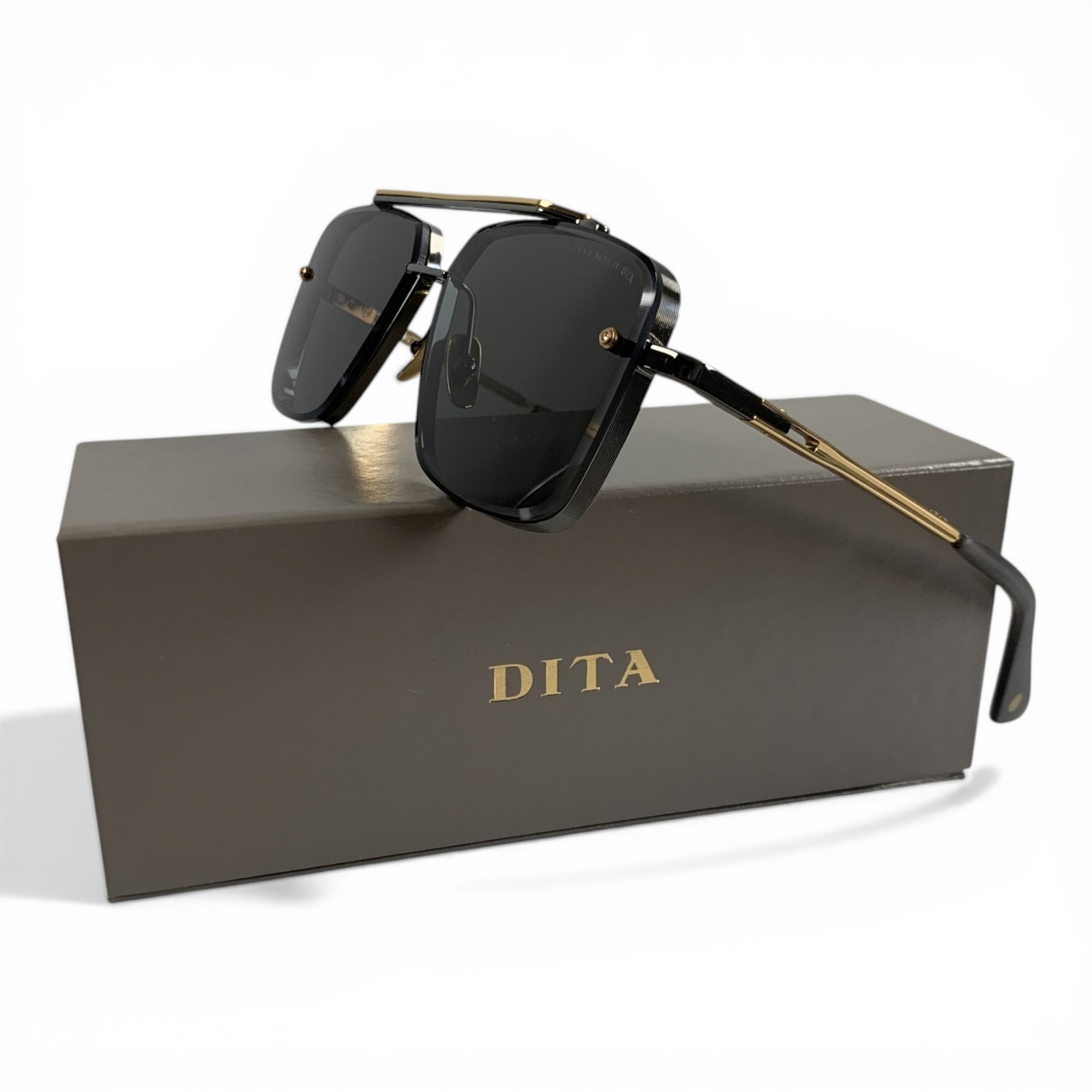 DITA DTS121-62-01-Z Mach Six Sunglasses Black Gold Luxury Eyewear (Pre-Owned)