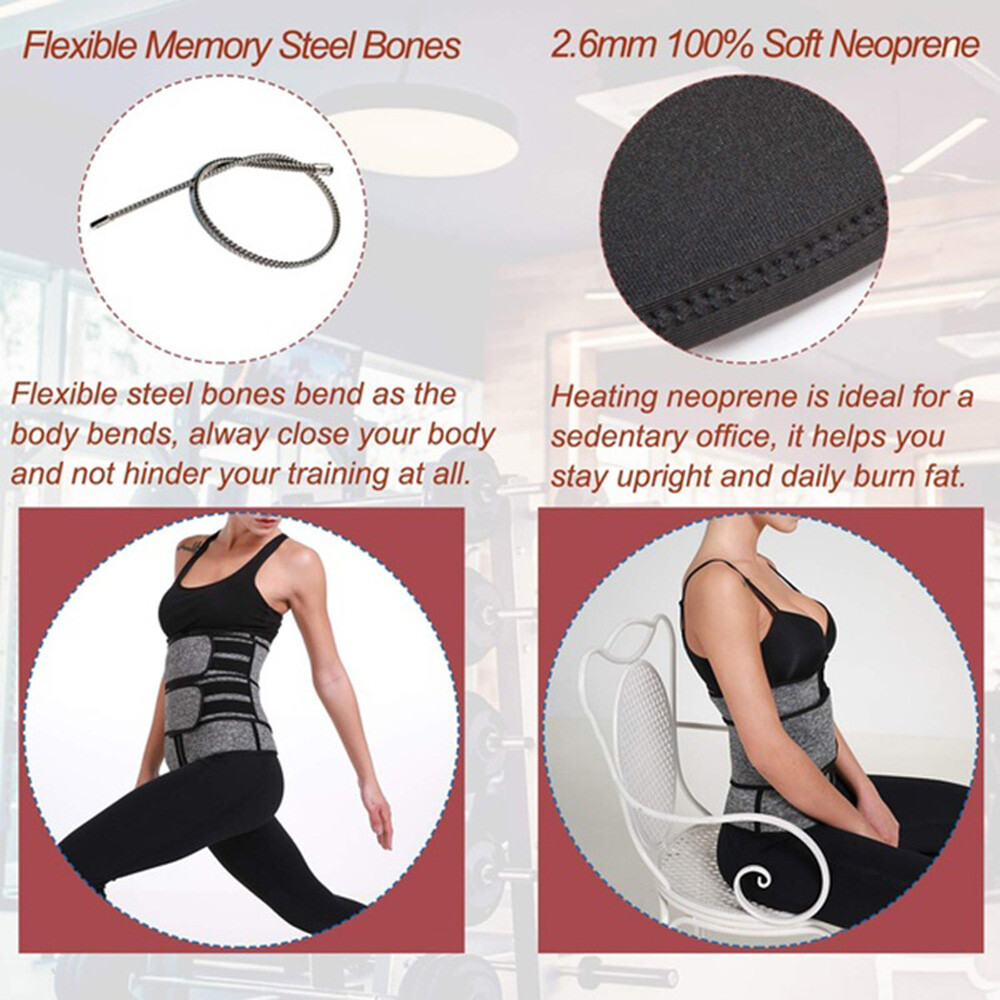 Free Size Waist Trainer Shaper Belt Slimming Tummy Wrap Belt Resistance Bands US